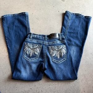 Vintage embroidered flare jeans